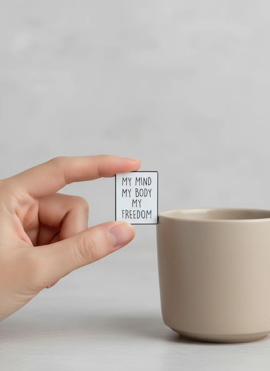 Funny My Mind My Body My Freedom Design Enamel Brooches Letter Words Metal Pins