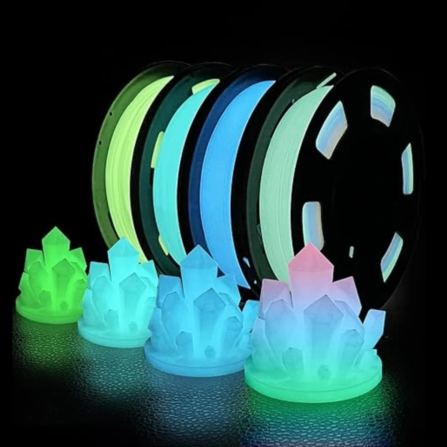 1.75mm Pla 3D Printer Filament Glow In The Dark 1KG 200g Rainbow Filament PLA Blue Green Material Luminous Clear Tpu Flexible