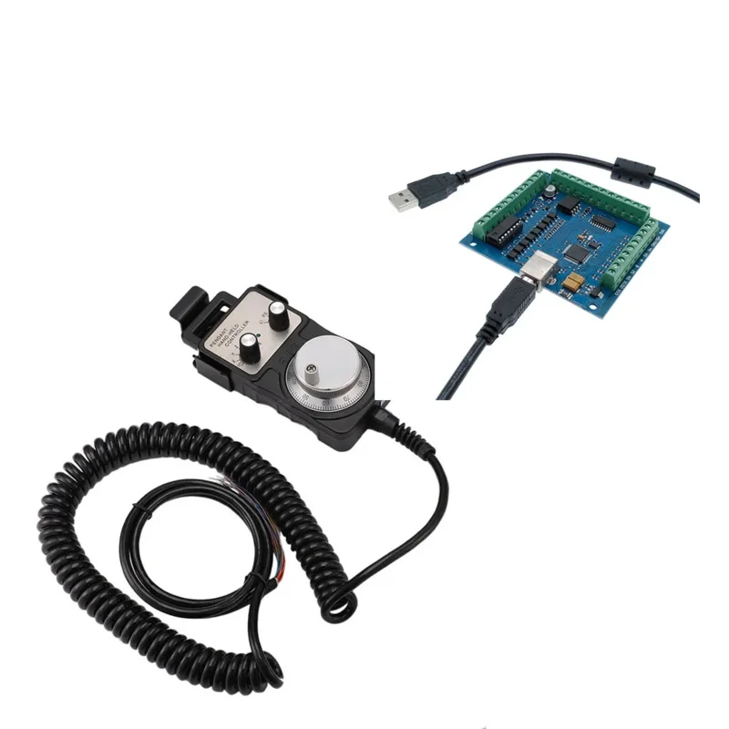 Hot! Mach3 Green 4 axis 100kHz USB interface board CNC motion control card pendant handwheel mpg