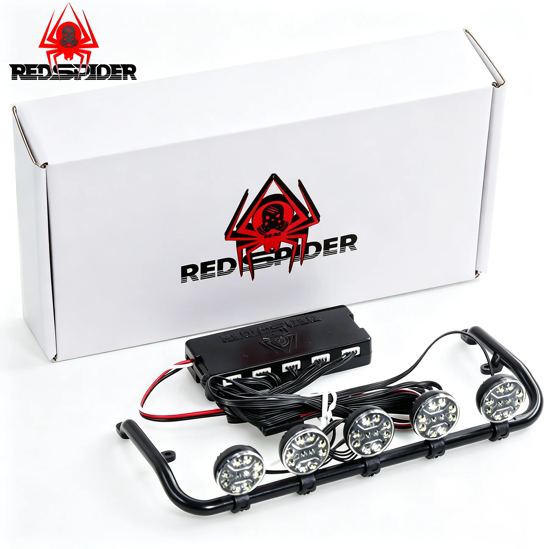 Red Spider RC Car LED Roof Light Bar Multi-lamp Kit Night Driving Lighting Upgrade Parts For 1/8 1/10 RC Crawler TRX4 SCX10