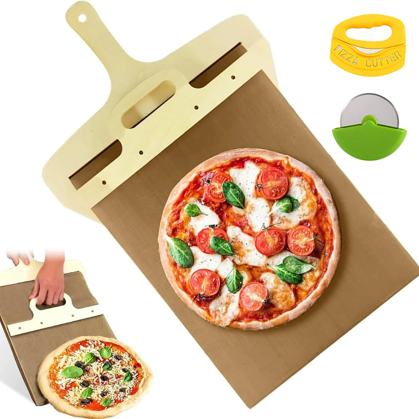 

Sliding Pizza Shovel Board Non-Stick Pizza Tray Pizza Spatula For Home Kitchen Oven Baking Cake Dessert Glide Plate Baking Tools