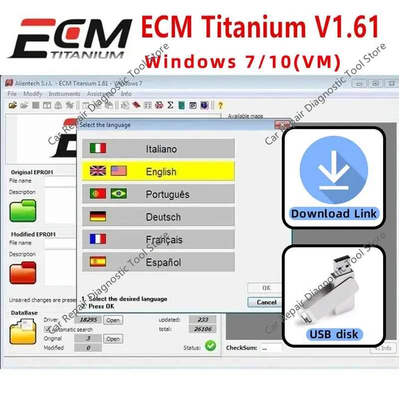 

2024 HOT! ECM TITANIUM 1.61 With 26000 + Driver ECM 18259+ Drivers for ecu tool Send download link+installation video windows 10