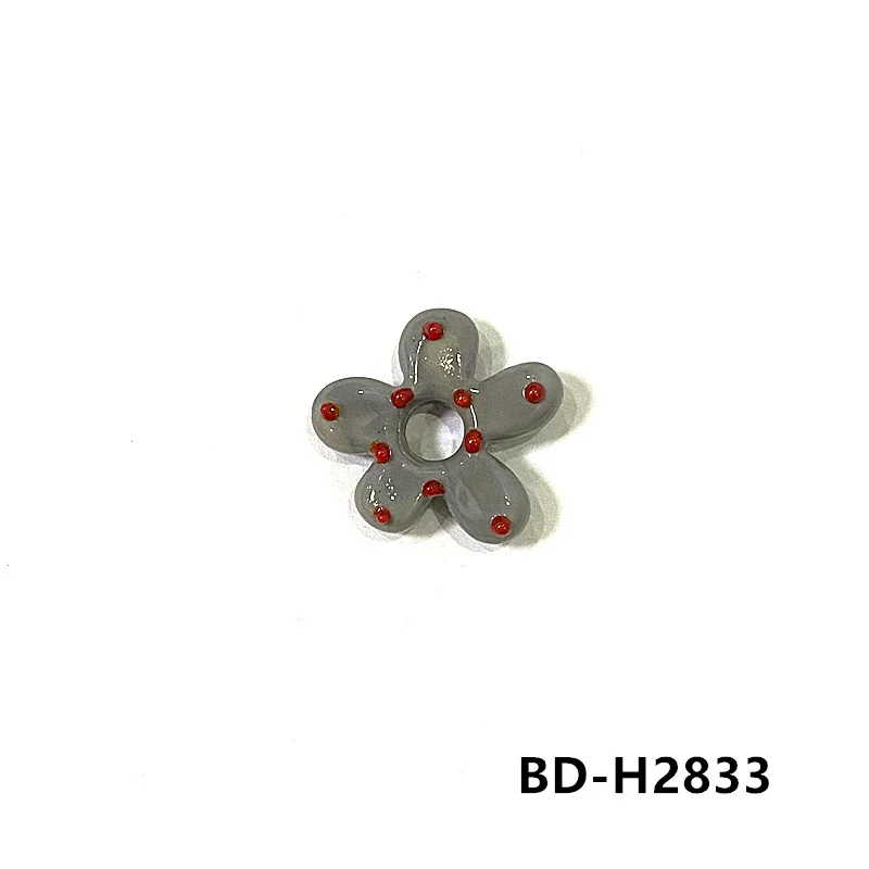 2Stück Dopamine farbige hohle Blumen Glasperlen INS Mini Blumen Charm Anhänger DIY Handgemachte Schmuckzubehör Bastelzubehör für Handwerker Perfektes Feiertagsgeschenk zur Armbänder Halsketten Herstellung – Detail 36