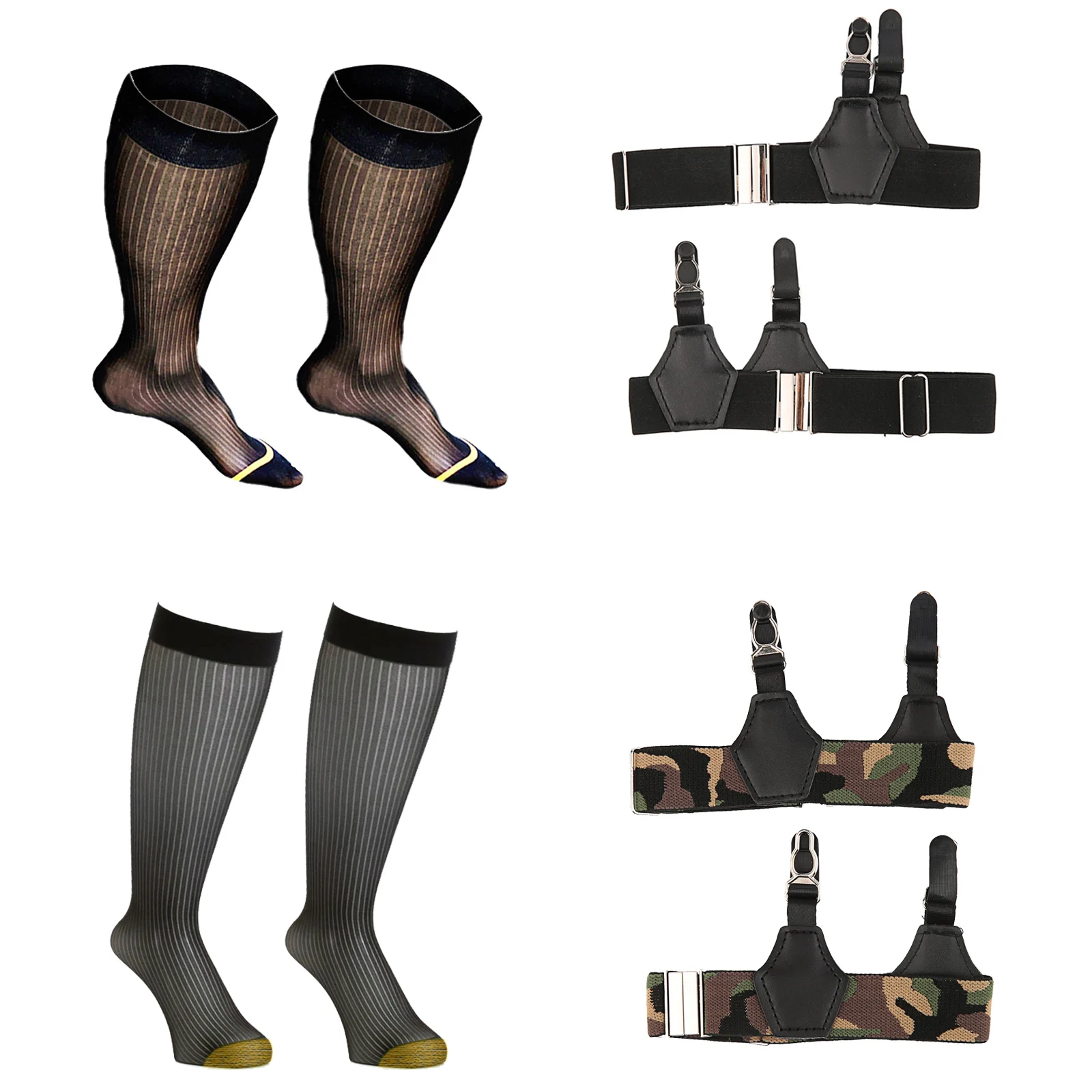 CLEVER-MENMODE Sexy Formale Socken Männer Elastische Bein Strumpfbänder Set Unisex Rohr Socke Hosenträger Hosenträger Halten Up Non-slip Clips