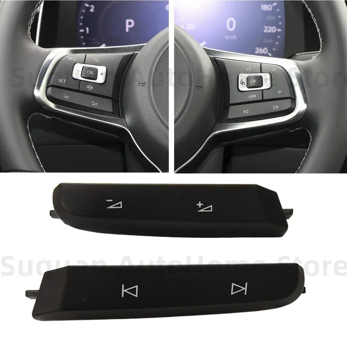 For VW Golf 7 7.5 MK7 Tiguan Jetta Arteon R-Line 1pc Multifunction Steering Wheel Button Cap 5G0959442AE 5G0959442K 5G0959442