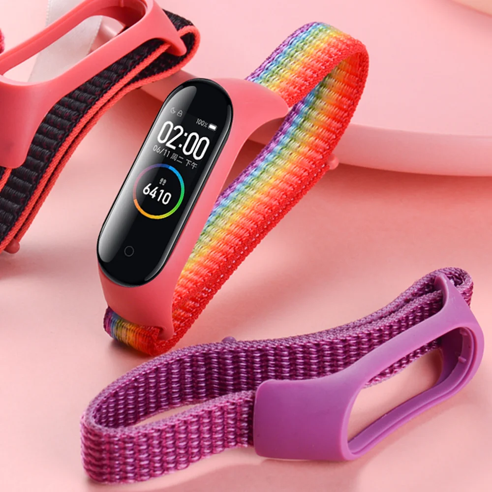 Xiaomi Miバンド用ナイロンストラップ,交換用ストラップ,柔らかく調整可能
