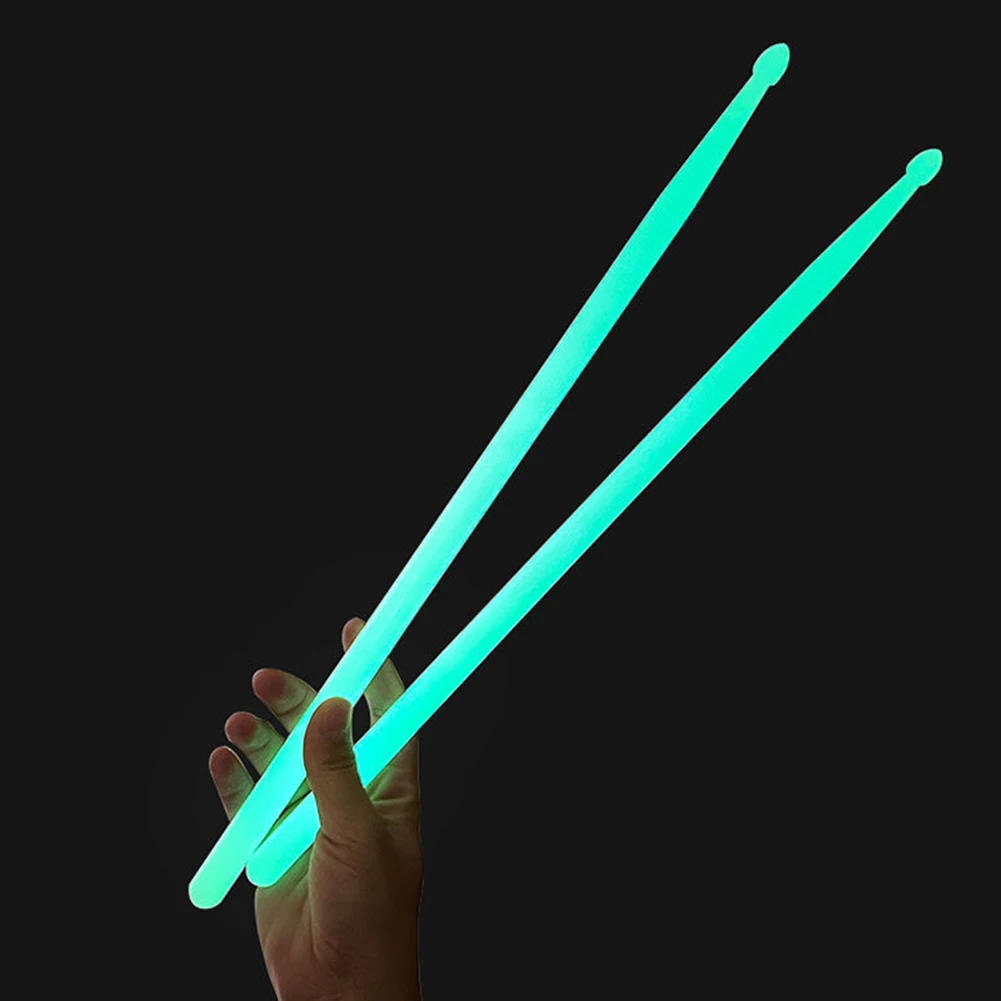 1-3쌍 5A 야광 드럼 스틱 4가지 색상 발광 드럼 스틱 야간 조명 어둠 속에서 빛나는 악기 드러머 선물용
