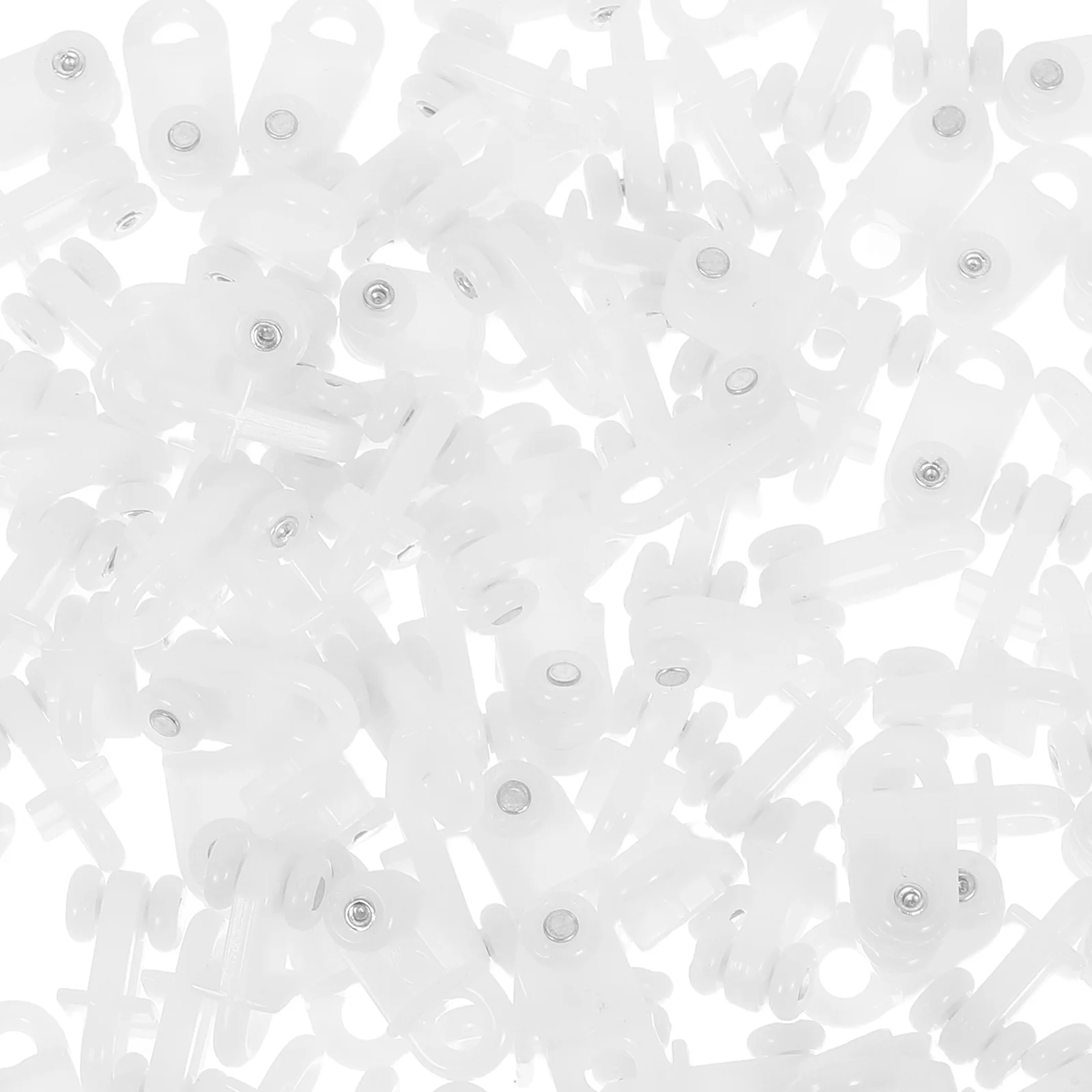 100 قطعة من البلاستيك الستار المسار الطائرات الشراعية الصغيرة عجلة مزدوجة انزلاق بكرة لملحقات السقف جبل قضيب الستارة #4