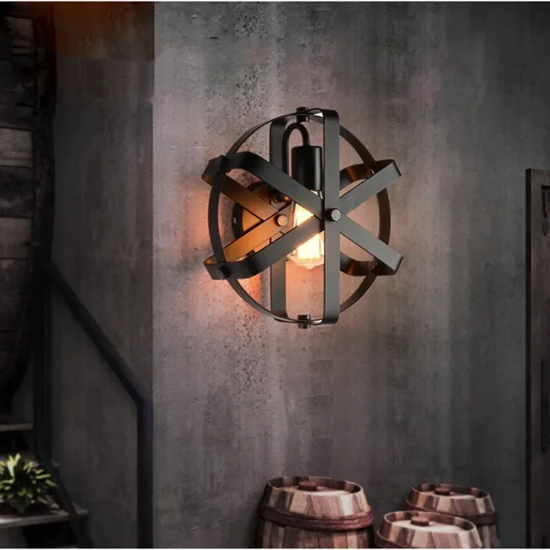 

Wall Lamps Retro Loft Style Vintage Industrial Wall Light for Home Indoor Outdoor Lighting Wall Sconce with Rust Metal Lampshade