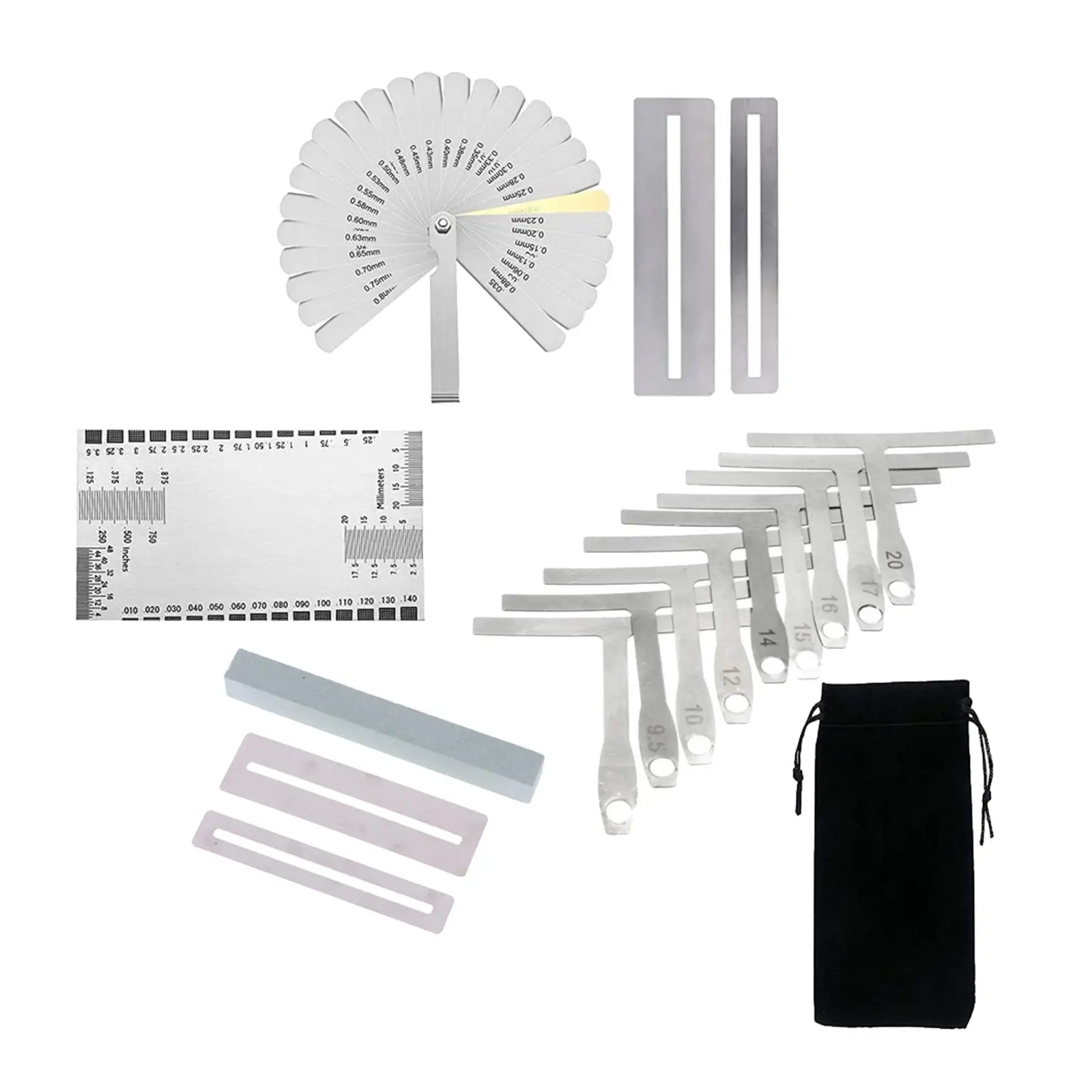 Luthier Guitar Measuring Tools Notched Radius Gauge Ruler Multitool Set Instrument Repair Kit for Acoustic Electric Guitar