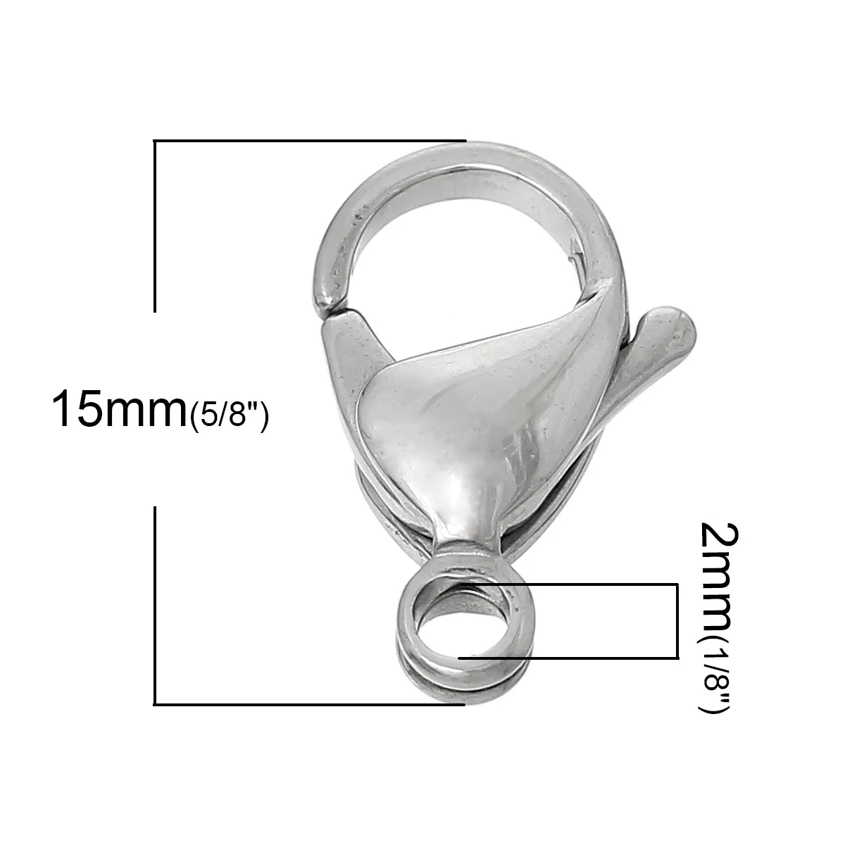 10pcs 6 7 8 9mm Stainless Steel Lobster Clasps Silver Color End Clasp Women For DIY Jewelry Making Necklace Bracelets Findings