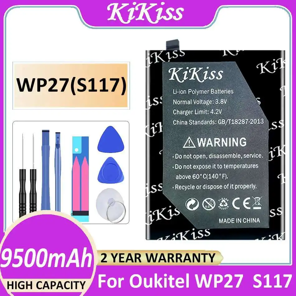

Mobile Phone Battery 9500Mah WP27 S117 High Capacity For Oukitel