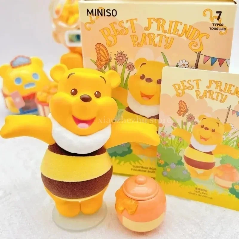 New Disney Miniso Blind Box Winnie The Pooh Blind Mysterious Surprise Box Figure Tigger Eeyore Piglet Kawaii Model Kids Toy Gift