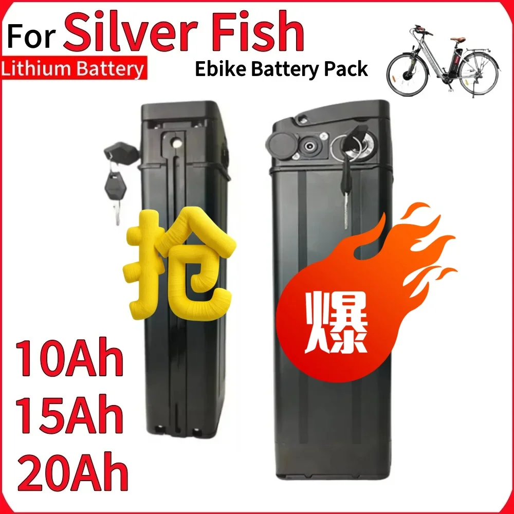 

High Capacity 36V SilverFish Battery Pack 10Ah 15Ah 20Ah Li-ion Battery for Electric Bicycle 350W 500W 750W 1000W