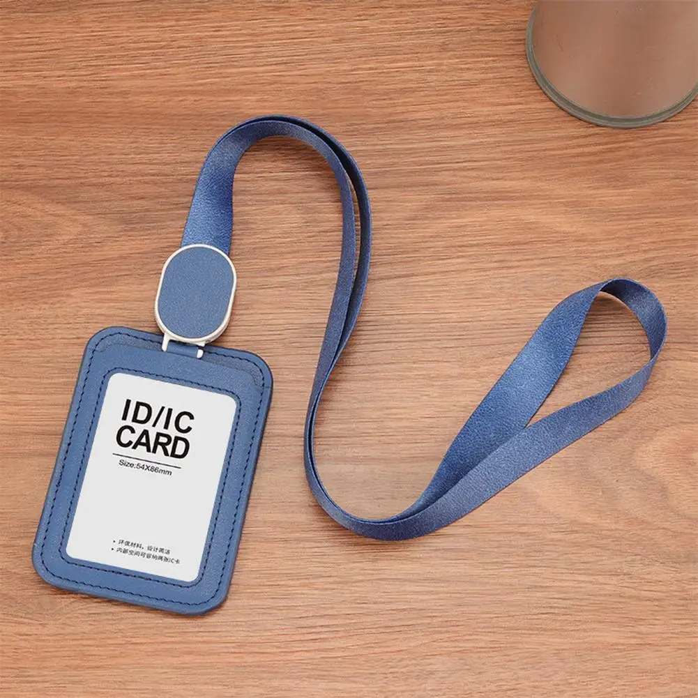 Card Sleeve Transparent Design Id Badge Holder with Durable Lanyard Retractable Reel for Work Outdoor Activities Events Card