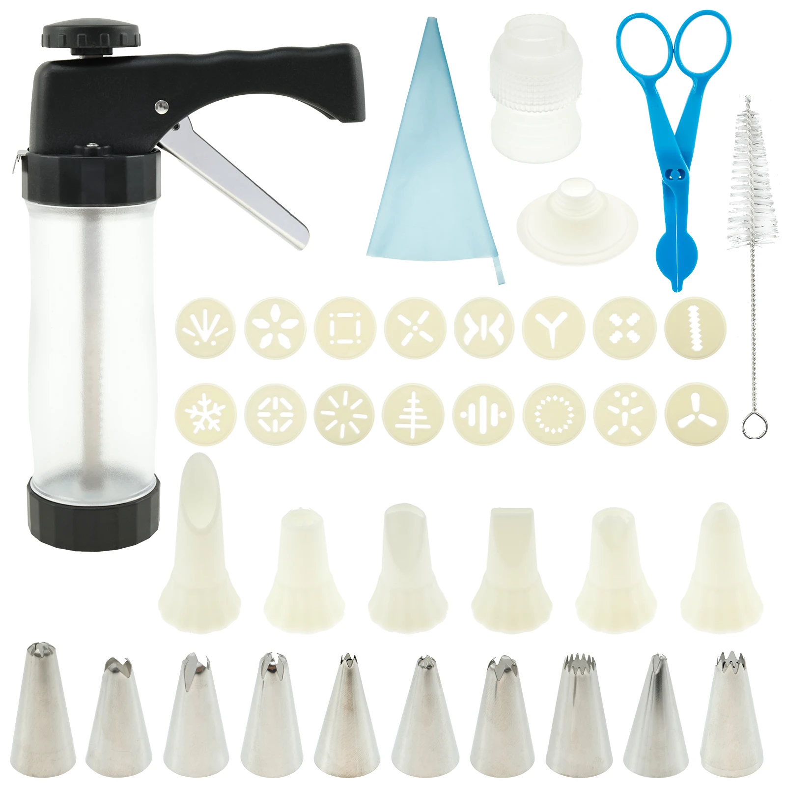 Cookie Press Set Practical Cookie Press Machine with 16 Discs 16 Icing Tips Other Accessories Multifunctional Cookie Press Kit