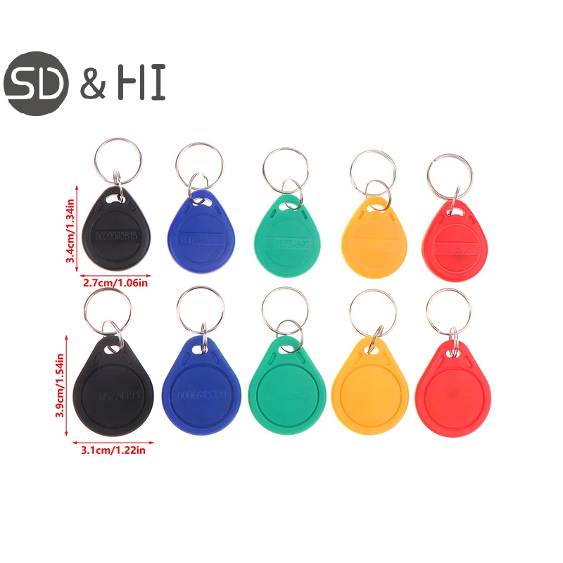10 stuks 125 kHz alleen-lezen RFID RFID TK4100 EM4100 Smart Chip Proximity Keyfobs Smart Secure Deur Entry Access ID sleutelhanger Token Tag