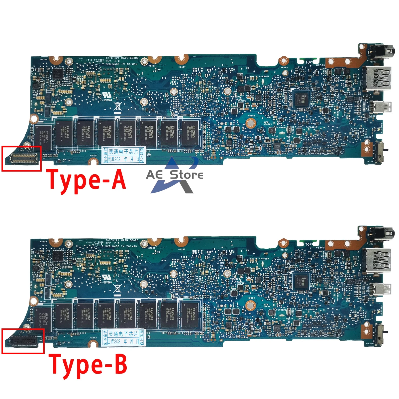 TAICHI21 Mainboard For ASUS TAICHI 21 Laptop Motherboard Maintherboard With I3-3217U I5-3317U I7-3537 CPU 4GB/RAM