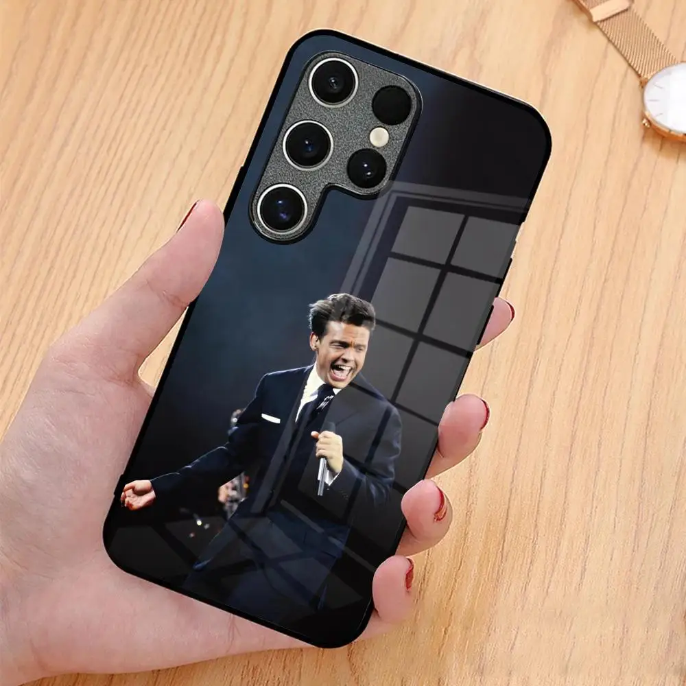 Singer L-Luis Miguel MAISTO Mouse Pad Glass Phone Case For Samsung Galaxy A15 A25 A35 A55 A14 A54 A13 A33 A53 A51 A05 A04