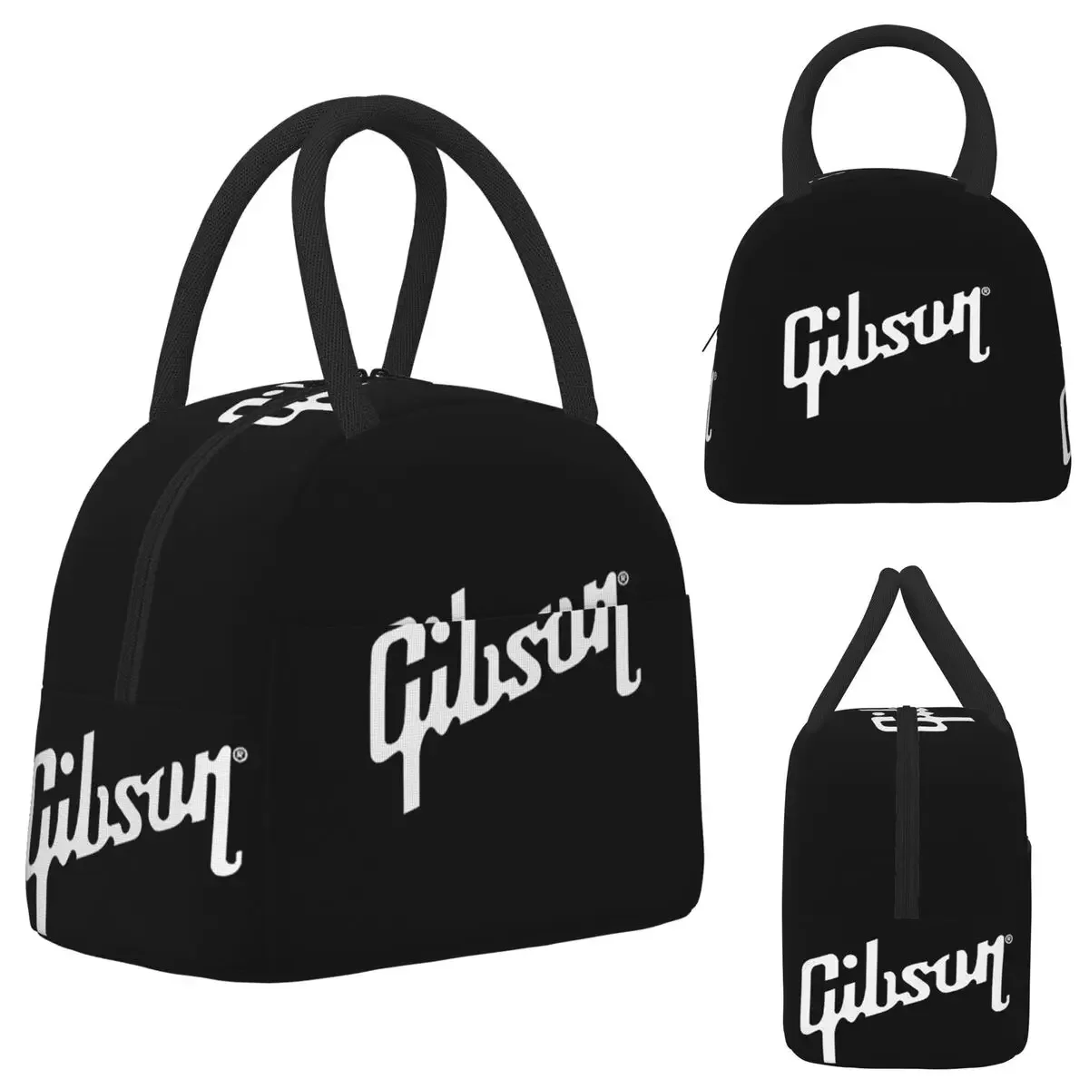 Guitar Gibson Logo Insulated Lunch Bag for Kids School Cooler Thermal Food Box Tote Leakproof Lunch Boxes Container