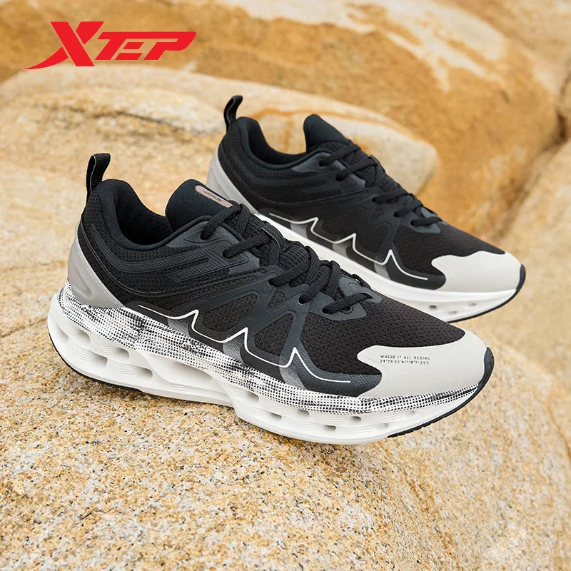 Xtep Running Shoes Men Shock Absorption Soft Lightweight Sneakers Causal Breathable Comfortable Male Sports Shoes 877419110037