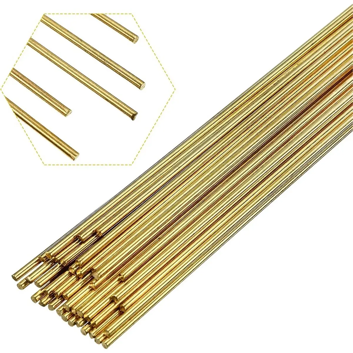Budget-Friendly-42Pcs Brass Rods 1.5 mm Brass Welding Brazing Rods Copper Alloy Solid for DIY Craft Drift Punches Handle Lathe