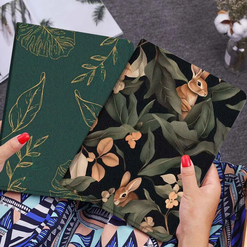 

Cartoon Rabbit Leaf Pattern Tablet Case For Huawei Honor MatePad MediaPad Air 5 6 7 11 V6 V7 V8 V9 X9 X8 T10 T10s C5e T5 Gift