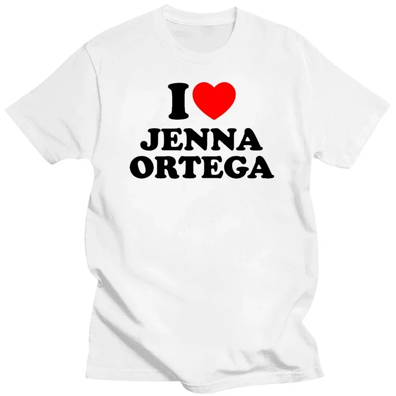 I Love Jenna Ortega Tshirt Summer Hip Hop Crewneck Short Sleeve Tees Men Fashion Casual Oversized Eu Size T-shirts Streetwear