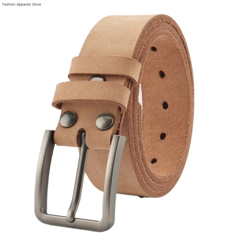 

Alloy Men Wide Belt Natural Cowhide Color Retro Genuine Leather Belt Detachable Long Jeans Waistband Gifts for Dad/Boyfriend