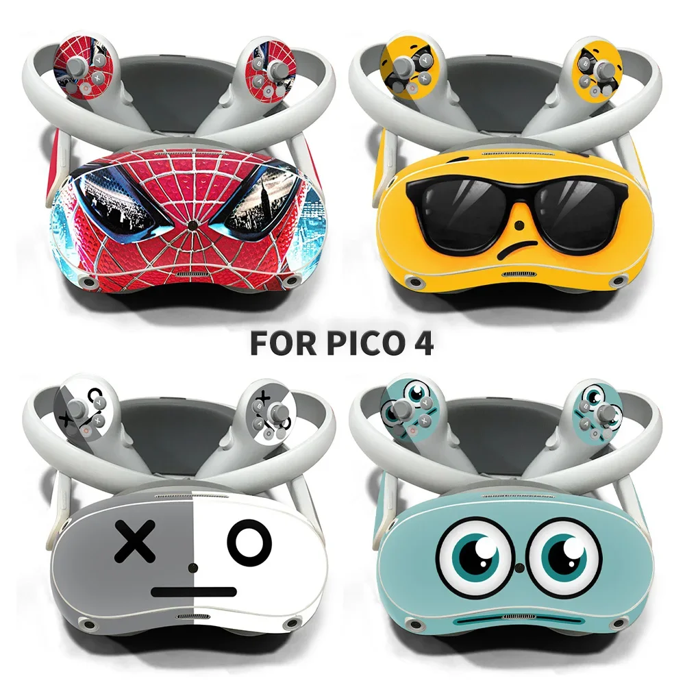 Vinyl Skin Sticker For Pico 4 VR Headset Controller PVC Decal Cute Cartoon Wrap Cover Protective Film For Pico4 Accessories