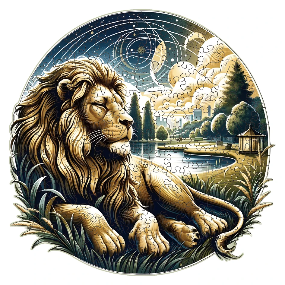 

Line Wooden Puzzle, Unique Shaped Pieces Wooden Jigsaw Puzzles for Adults, Ghristmas Gift Family Game Home Decor