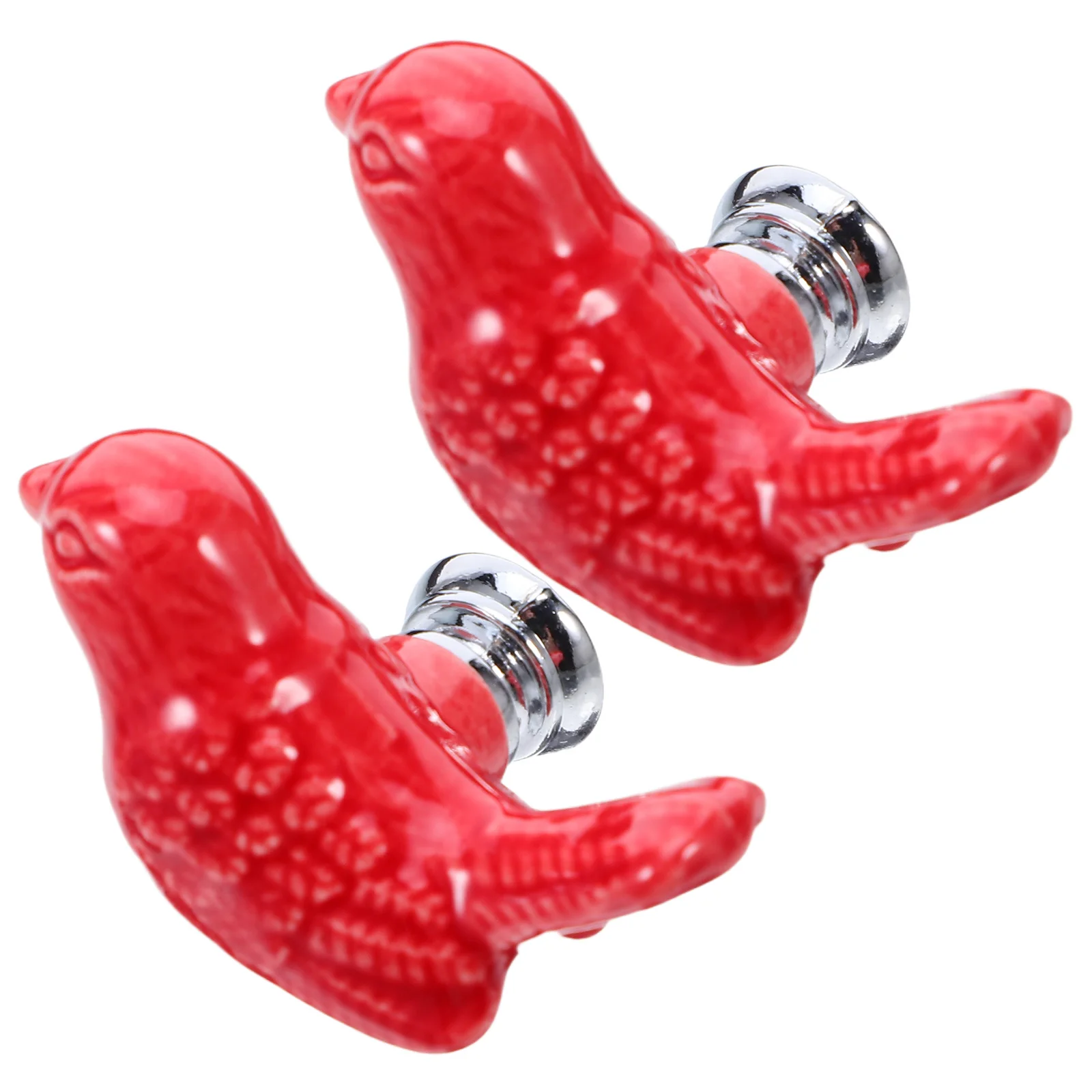 2 قطعة مقابض أدراج السيراميك شكل الطيور الأحمر خزانة مضمد مقابض سحب مقابض أثاث المطبخ خزانة خزانة خزانة #5