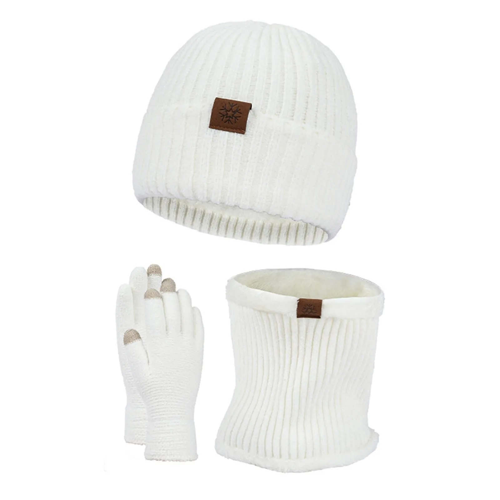 

2024 Winter Men Women Thick Beanie Hat Knitted Hat Winter Cap Beanie Female Wool Neck Scarf Cap Balaclava Mask Bonnet Hats Set