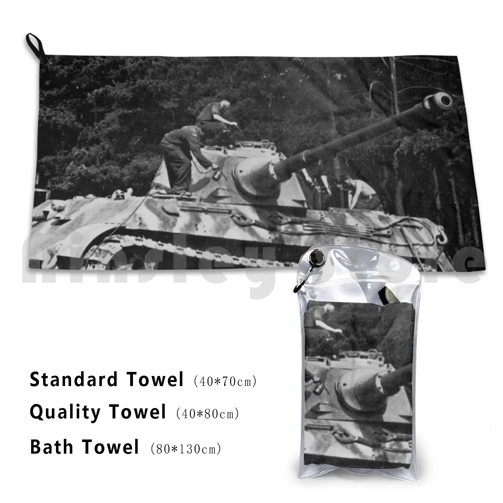 King Or Royal Tiger Tank Getting A Respray Paint Job Bath Towel Beach Cushion Tiger Tank Panzerkampfwagen Tiger