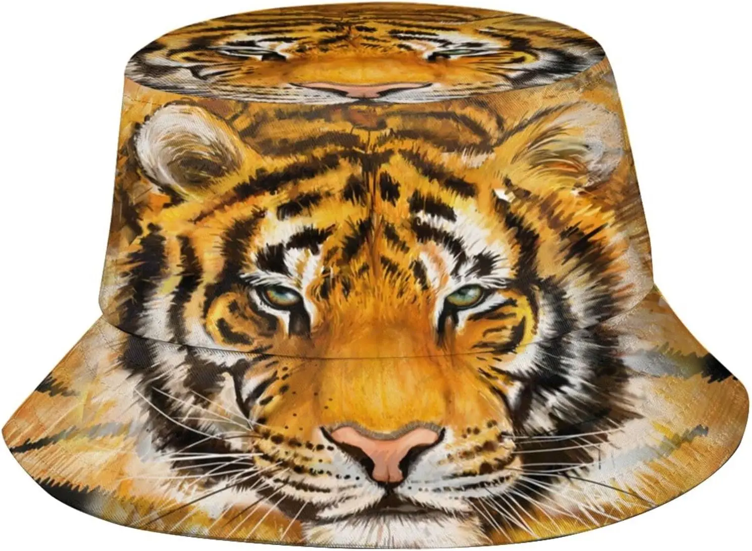 

Tiger Bucket Hat,Casual Fisherman Cap Golf Boonie Hats Travel Beach Sun Hat for Adult Women Men