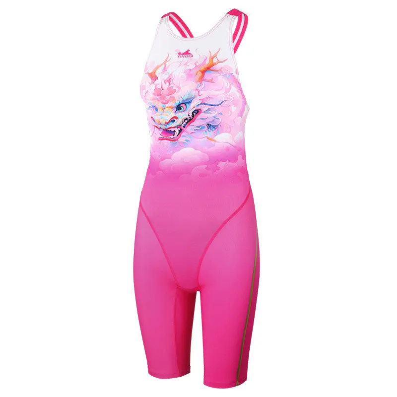 Yingfa 8033 New Women One Piece Professional Racing Swimsuit Slim Fit Thin Fabric Mid Leg Competitive Racing Swimwear
