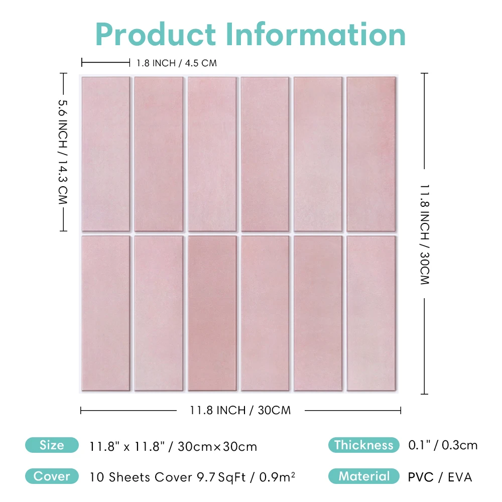 5/10/20PCS Self-Adhesive Linear-Style 3D Wall Stickers – Waterproof & Cuttable – For Kitchen, Bathroom, and Home Decor