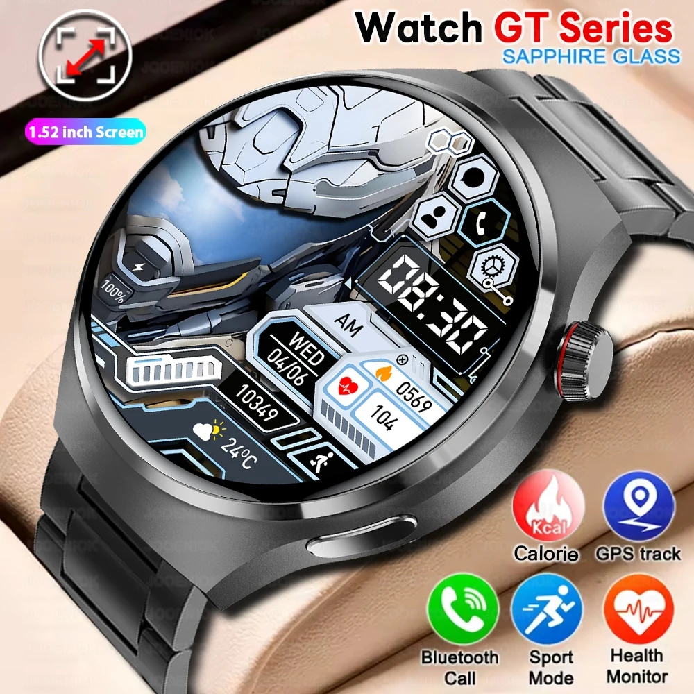2025 New Watch 4 PRO Smartwatch Men GPS Tracker 150+ Sport Modes Waterproof Watch 1.53-inch Heart Rate Bluetooth Call Smartwatch