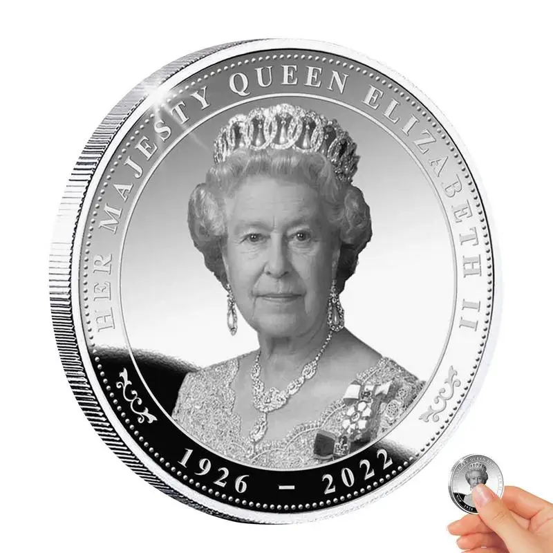 Queen's Commemorative Coin 1926-2022 Collectible Silver Coin Queen Elizabeth II Medallion Rust-resistant Her Majesty Queen Coin