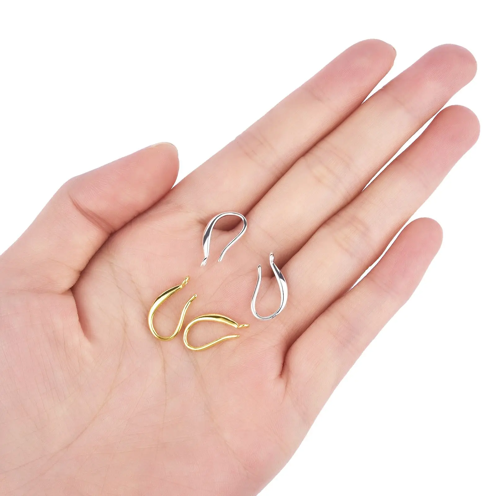 20PCS Fashion Jewelry Findings Genuine 925 Sterling Silver Earrings For Women Smooth Hook Ear For Design DIY Jewelry Making