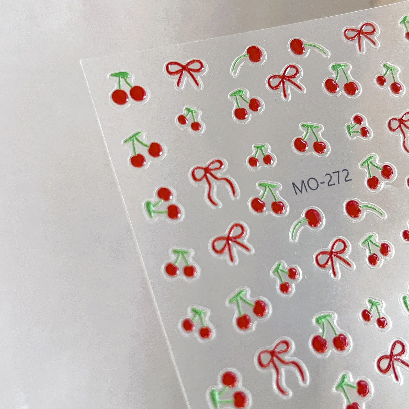 

Sweet Red Cherry Nails 3D Decorations Stickers Summer Cute Fruits Design Nail Art Stickers Self Adhesive Manicure Stickers Tools