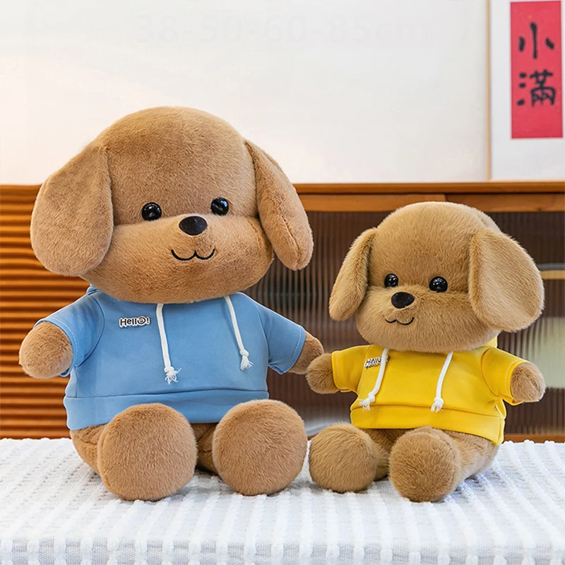 

Kawaii Plush Dog Stuffed Animal Toy Hoodie Puppy Doll for Girls Soft Comforter Kids Birthday Christmas Gift Living Room Decor