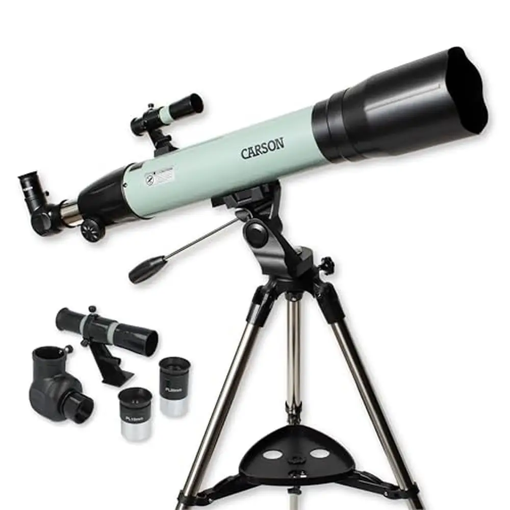 Stara 80AZ Refractor Telescope Kids Adults Multicoated 700mm Scope Plossl Eyepieces Steel Tripod SR-200 High Power Optics