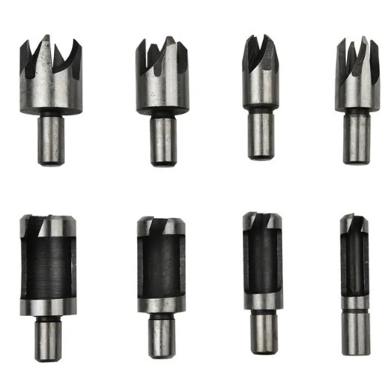 

8Pcs Barrel Cork Drill Bit Set Wood Plug Cutter Drill Cutting Tool Drill Bit Set Bored Hole Tenon Drills Woodwork Tools