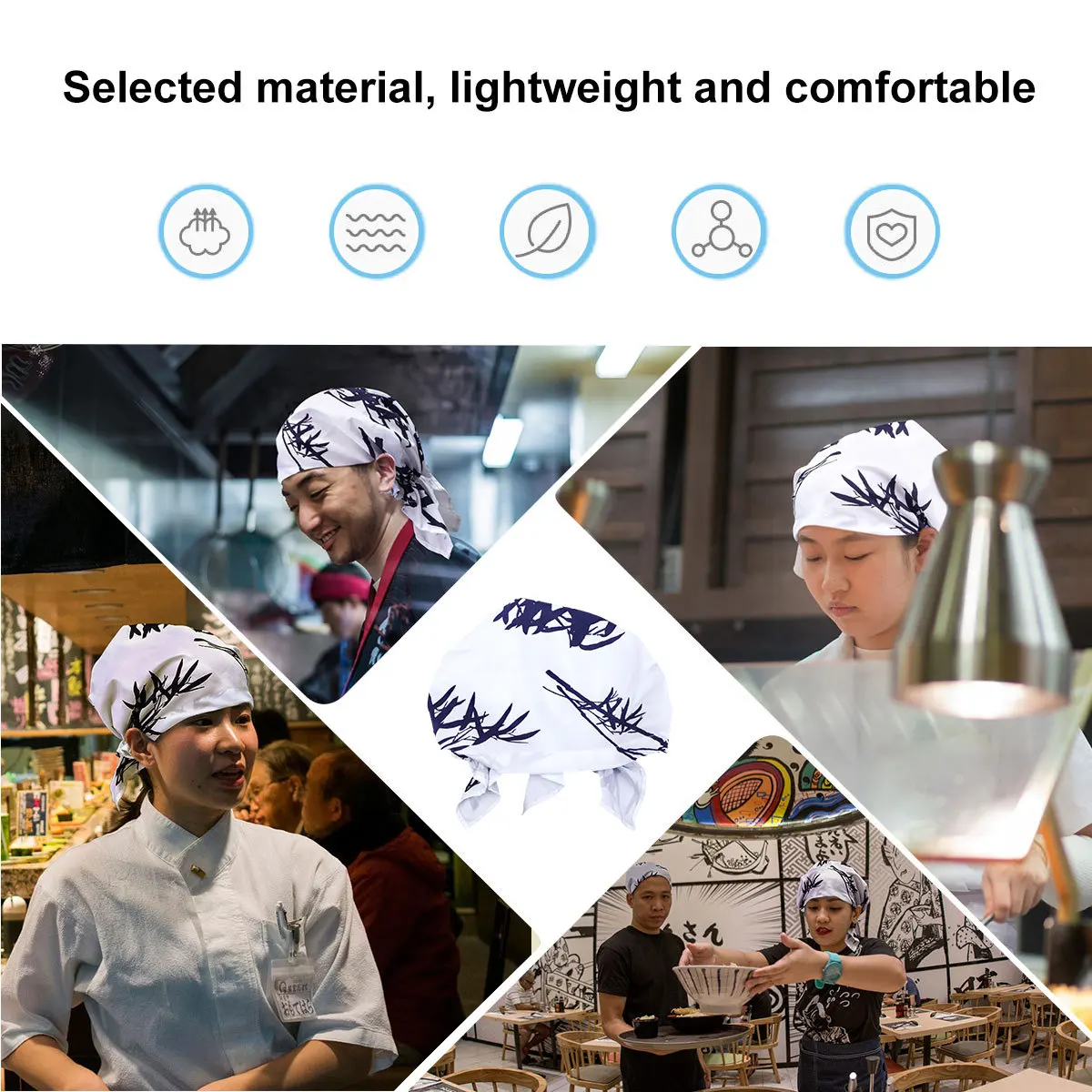 Chef Hat Adjustable Elastic Catering Cap Soft Comfortable Unisex Work Hat for Restaurant Cooking Bakery Uniform Cap
