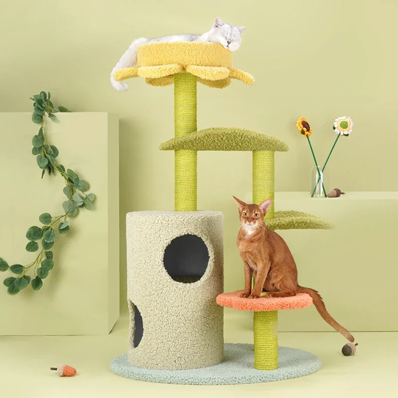 Leaf petal cat, forest cat, climbing frame, nest, tree , castle , jumping platform, babel pillar, rack