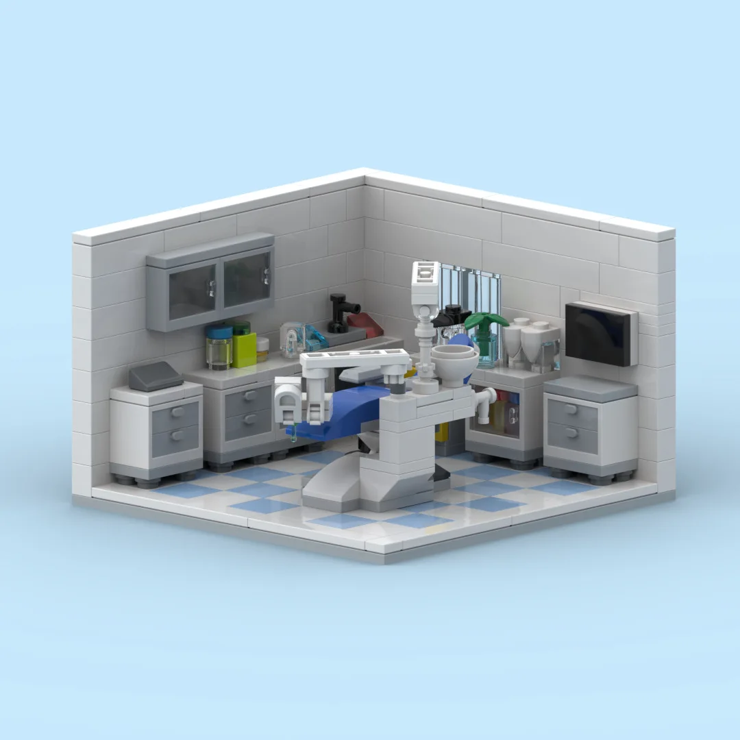 Blocs de construction série d'architecture MOCJ, 291 pièces, assemblage de clinique dentaire, modèle d'hôpital, jouets, cadeau de vacances