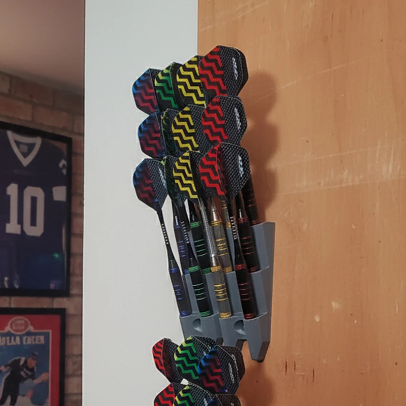 Minimalist Wall-Mounted Wall Dart Organizer PLA 3D Printed Dart Dock Stand 9 Darts Sturdy Dart Stand Gift for Players