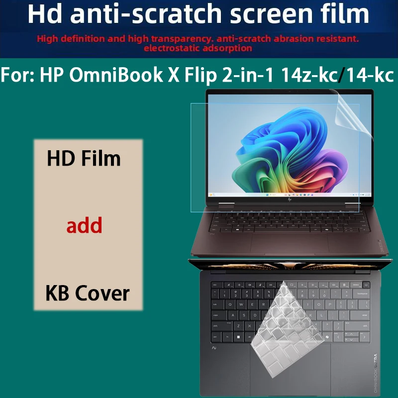

For HP OmniBook X Flip 2-in-1 14-kc/14z-kc keyboard film touch laptop screen film anti-blue film matte anti-reflective film