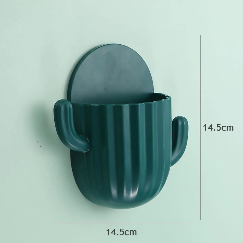 Wall Self-adhesive Storage Rack Toothpaste Holder Brush Holder Cactus Storage Toothbrush Holder Wall Bathroom Accessorie